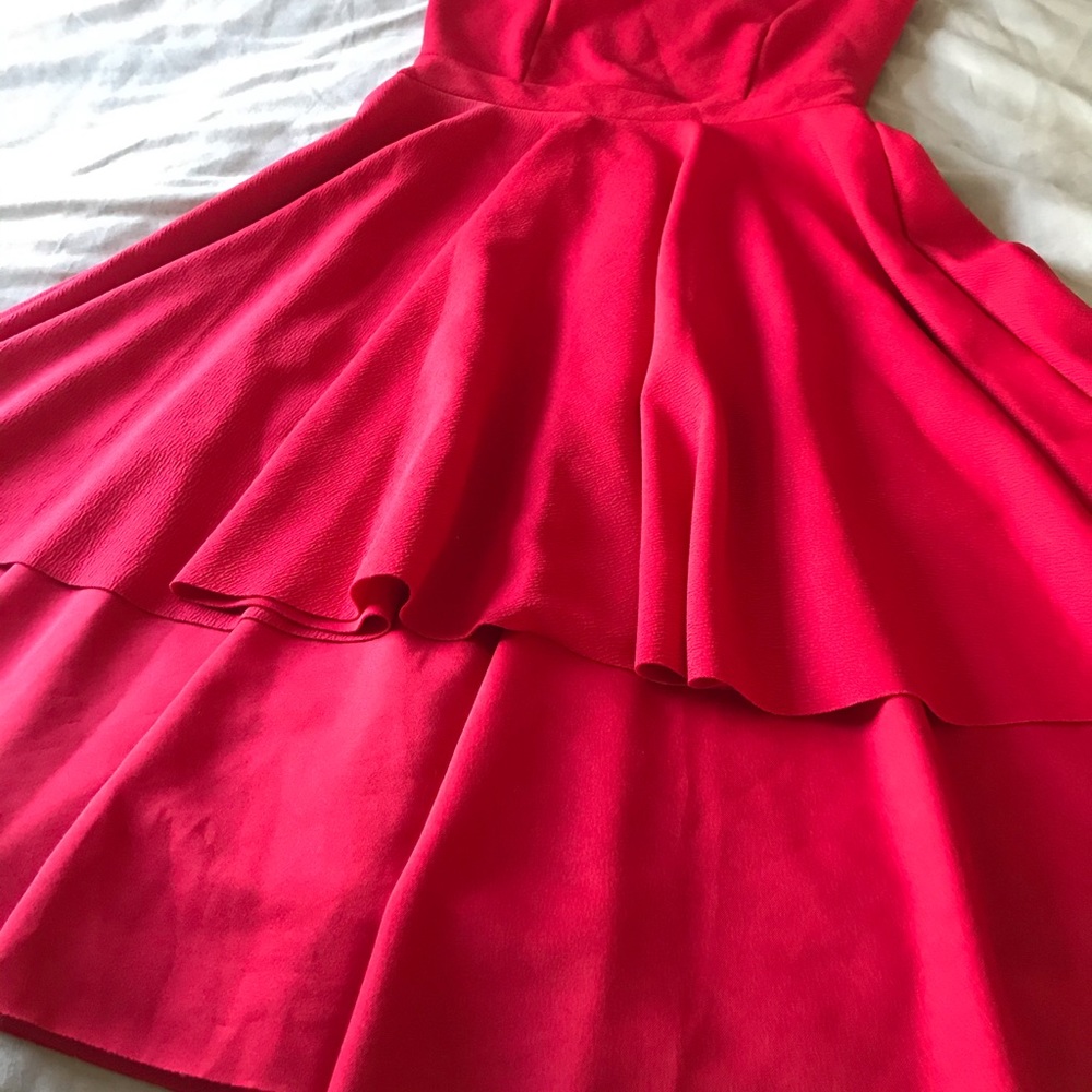 Red High/Low Midi Dress - Picture 6 of 7